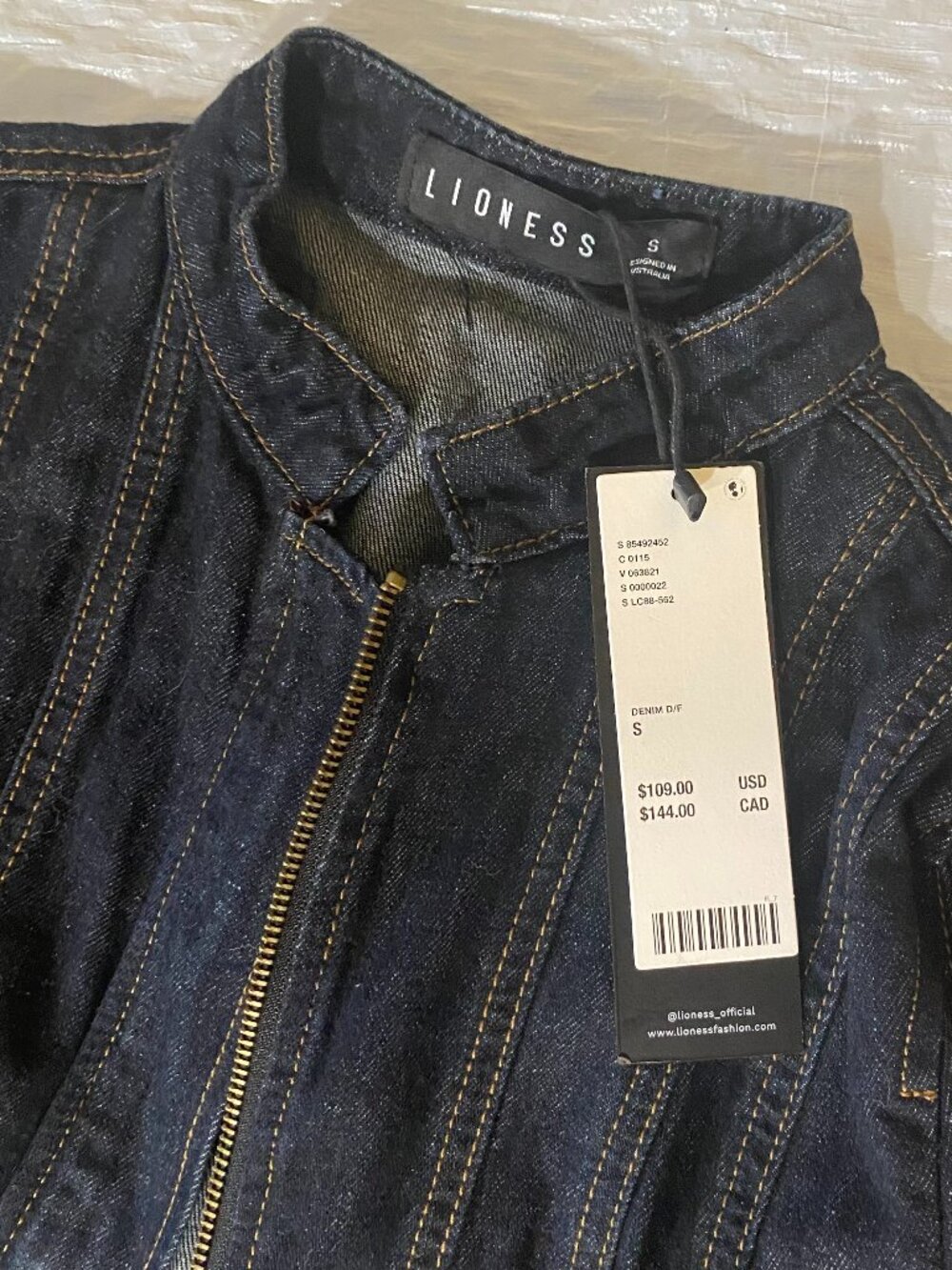 Urban Outfitters Lioness Womens Denim Lace Up Jacket Sz S